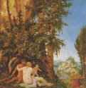 Пейзаж с семьёй сатира. 1507 - Landscape with family satire. 150723 x 20,5 смДеревоВозрождениеГерманияБерлин. Картинная галереяДунайская школа